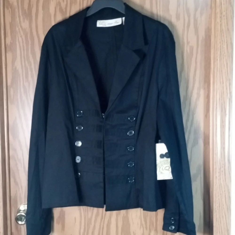I.Q. Authentic Brand Elegant Black Women's Jacket, Festival, Retro, Grandma Core - Picture 7 of 13
